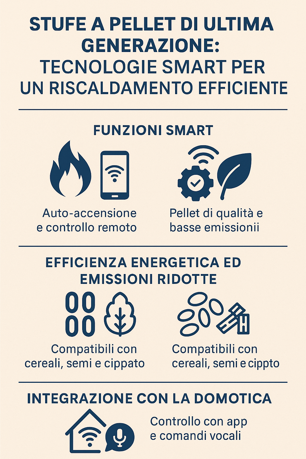 Le nuove stufe a pellet smart